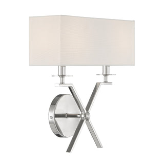 Arondale Two Light Wall Sconce in Polished Nickel