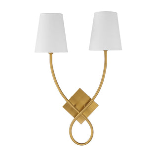 Barclay Two Light Wall Sconce in Warm Brass