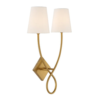 Barclay Two Light Wall Sconce in Warm Brass