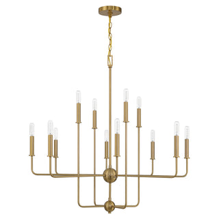 Avondale 12 Light Chandelier in Warm Brass