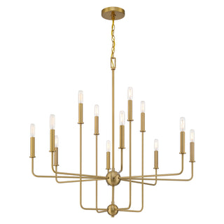 Avondale 12 Light Chandelier in Warm Brass
