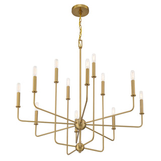 Avondale 12 Light Chandelier in Warm Brass