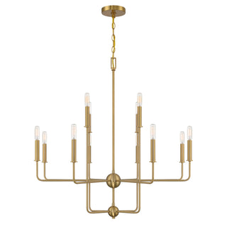 Avondale 12 Light Chandelier in Warm Brass