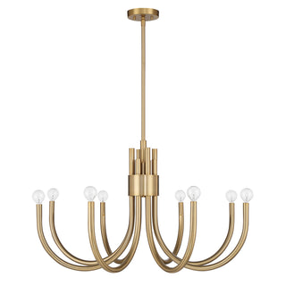 Sorrento Eight Light Chandelier in Noble Brass