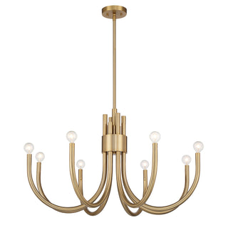 Sorrento Eight Light Chandelier in Noble Brass