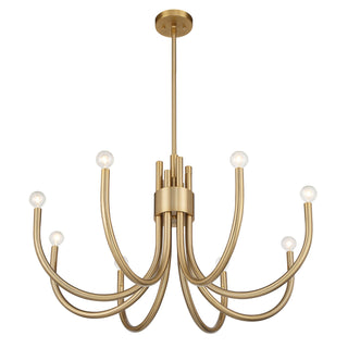 Sorrento Eight Light Chandelier in Noble Brass