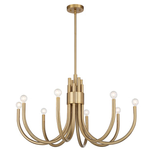 Sorrento Eight Light Chandelier in Noble Brass