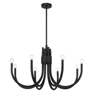 Sorrento Eight Light Chandelier in Matte Black