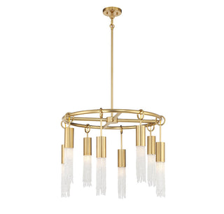 Chelsea Eight Light Chandelier in Warm Brass