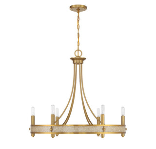 Camden Six Light Chandelier in Warm Brass
