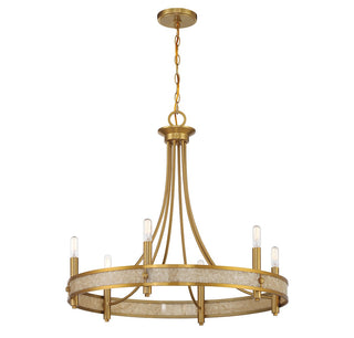 Camden Six Light Chandelier in Warm Brass