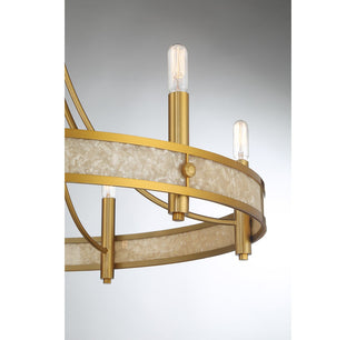 Camden Six Light Chandelier in Warm Brass