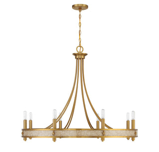 Camden Eight Light Chandelier in Warm Brass