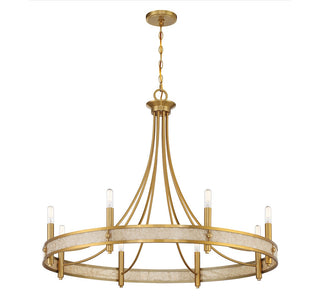 Camden Eight Light Chandelier in Warm Brass