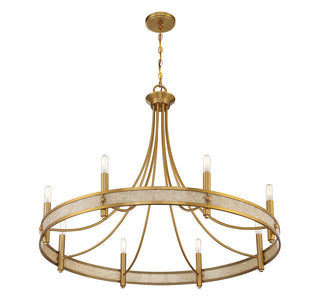 Camden Eight Light Chandelier in Warm Brass