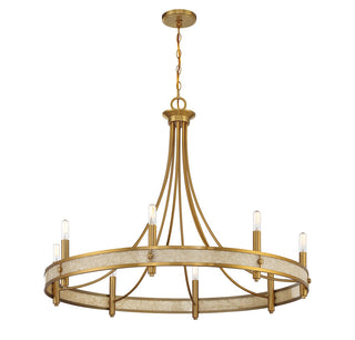 Camden Eight Light Chandelier in Warm Brass