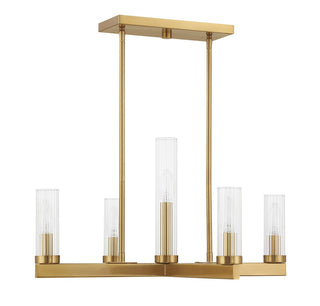 Carina Five Light Chandelier in Warm Brass