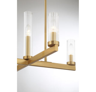 Carina Five Light Chandelier in Warm Brass