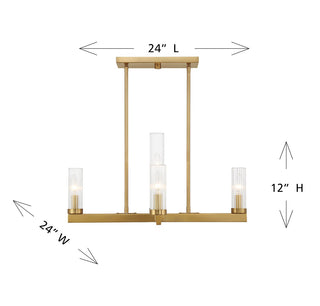 Carina Five Light Chandelier in Warm Brass