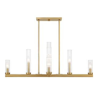 Carina Nine Light Chandelier in Warm Brass