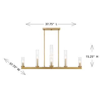 Carina Nine Light Chandelier in Warm Brass
