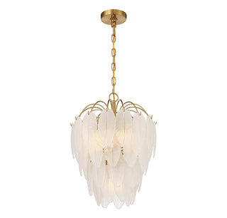 Boa Five Light Chandelier in Warm Brass