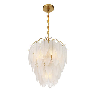 Boa Five Light Chandelier in Warm Brass