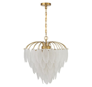 Boa Six Light Chandelier in Warm Brass