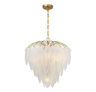 Boa Six Light Chandelier in Warm Brass