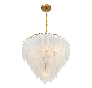 Boa Six Light Chandelier in Warm Brass
