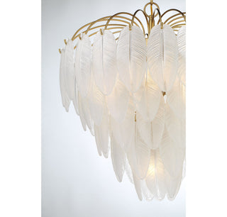 Boa Six Light Chandelier in Warm Brass