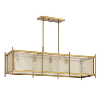 Jacobs Five Light Linear Chandelier in Warm Brass