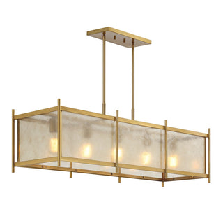 Jacobs Five Light Linear Chandelier in Warm Brass