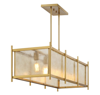 Jacobs Five Light Linear Chandelier in Warm Brass