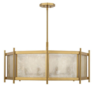 Jacobs Eight Light Chandelier in Warm Brass