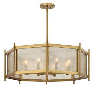 Jacobs Eight Light Chandelier in Warm Brass