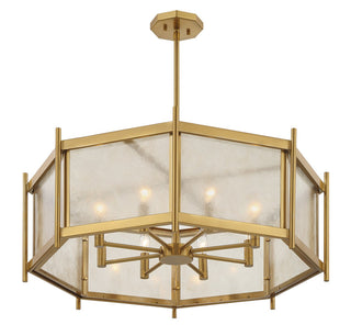 Jacobs Eight Light Chandelier in Warm Brass