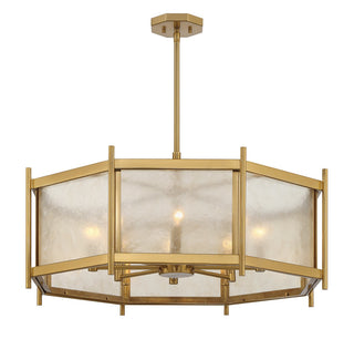 Jacobs Eight Light Chandelier in Warm Brass