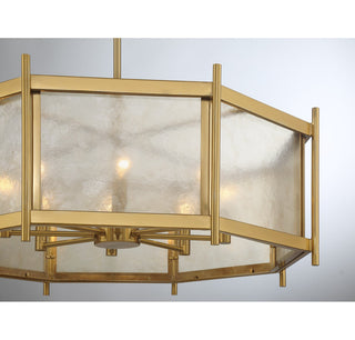 Jacobs Eight Light Chandelier in Warm Brass
