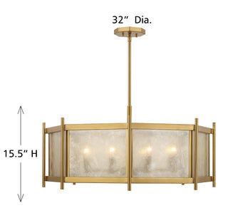 Jacobs Eight Light Chandelier in Warm Brass