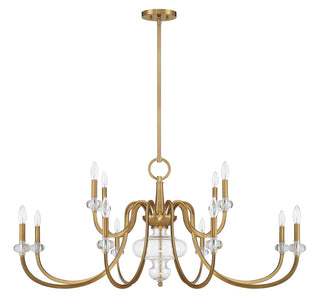 Bergdorf 12 Light Chandelier in Warm Brass
