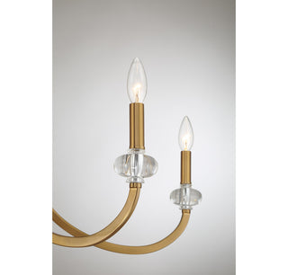 Bergdorf 12 Light Chandelier in Warm Brass