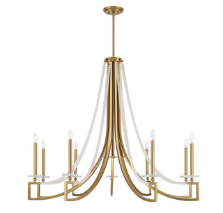 Helen Nine Light Chandelier in Warm Brass