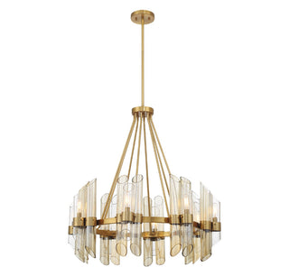 Biltmore Eight Light Chandelier in Warm Brass