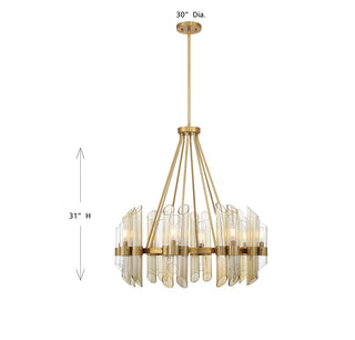 Biltmore Eight Light Chandelier in Warm Brass