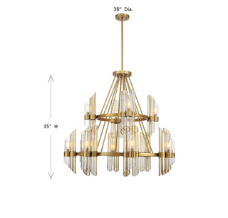 Biltmore 12 Light Chandelier in Warm Brass