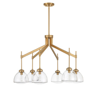 Corbin Six Light Chandelier in Warm Brass
