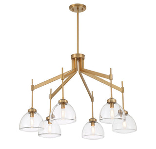 Corbin Six Light Chandelier in Warm Brass