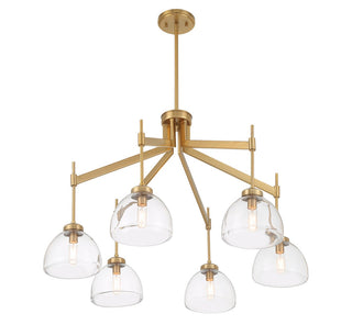 Corbin Six Light Chandelier in Warm Brass