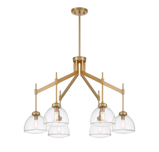 Corbin Six Light Chandelier in Warm Brass